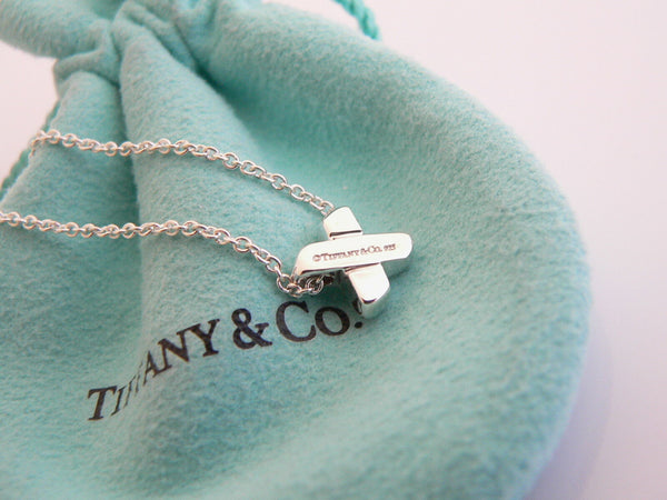 Tiffany & Co X Necklace Signature Pendant Charm Chain Silver Gift Love Pouch Art