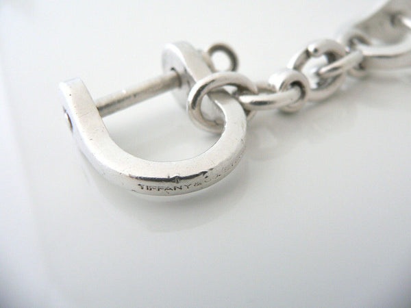 Tiffany & Co Silver Shackle Valet Key Ring Keychain Hook Gift Pouch Love Large