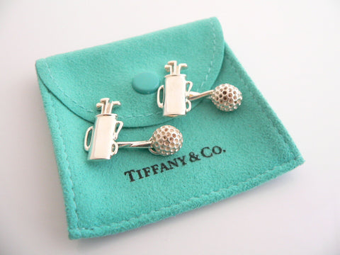 Tiffany & Co Golf Cuff Links Golf Ball Set Cuff Link Cufflink Gift Love Pouch