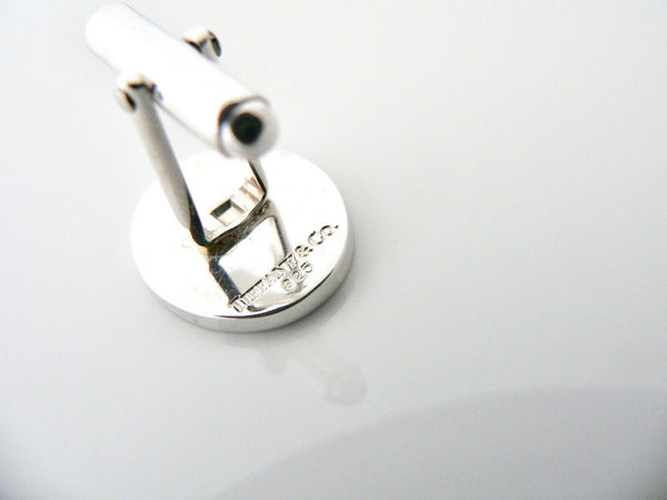 Tiffany & Co Silver Engine Turned Oval Cuff Link Cufflinks Pouch Man Gift Art
