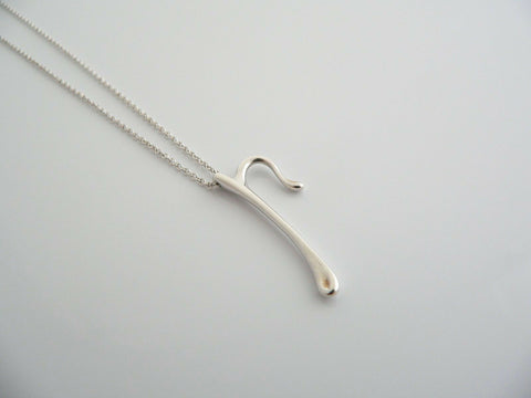 Tiffany & Co Silver Peretti Alphabet P Necklace Pendant Charm Chain Gift Love