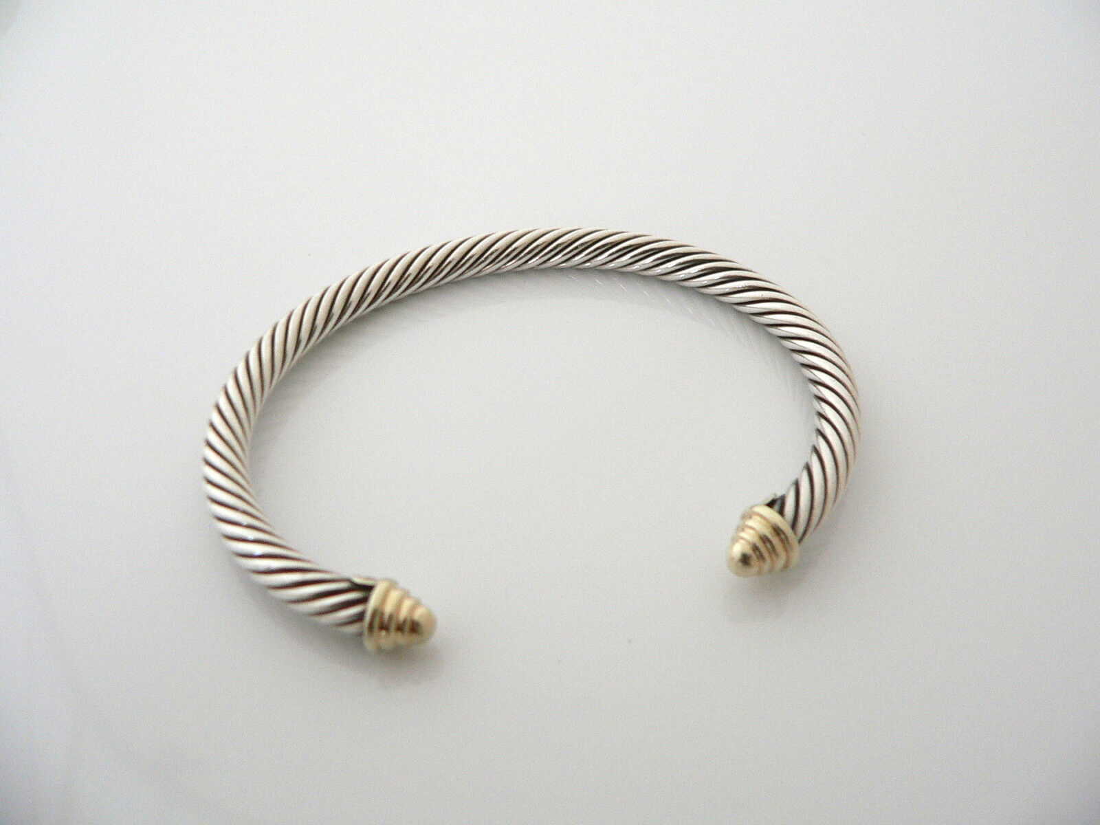 Classic Cable Bracelet in Sterling Silver with Pavé Domes