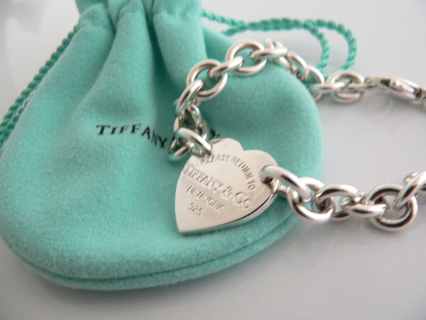 Tiffany & Co Silver Return to Tiffany & Co Heart Tag Bracelet Bangle Pouch Love Gift