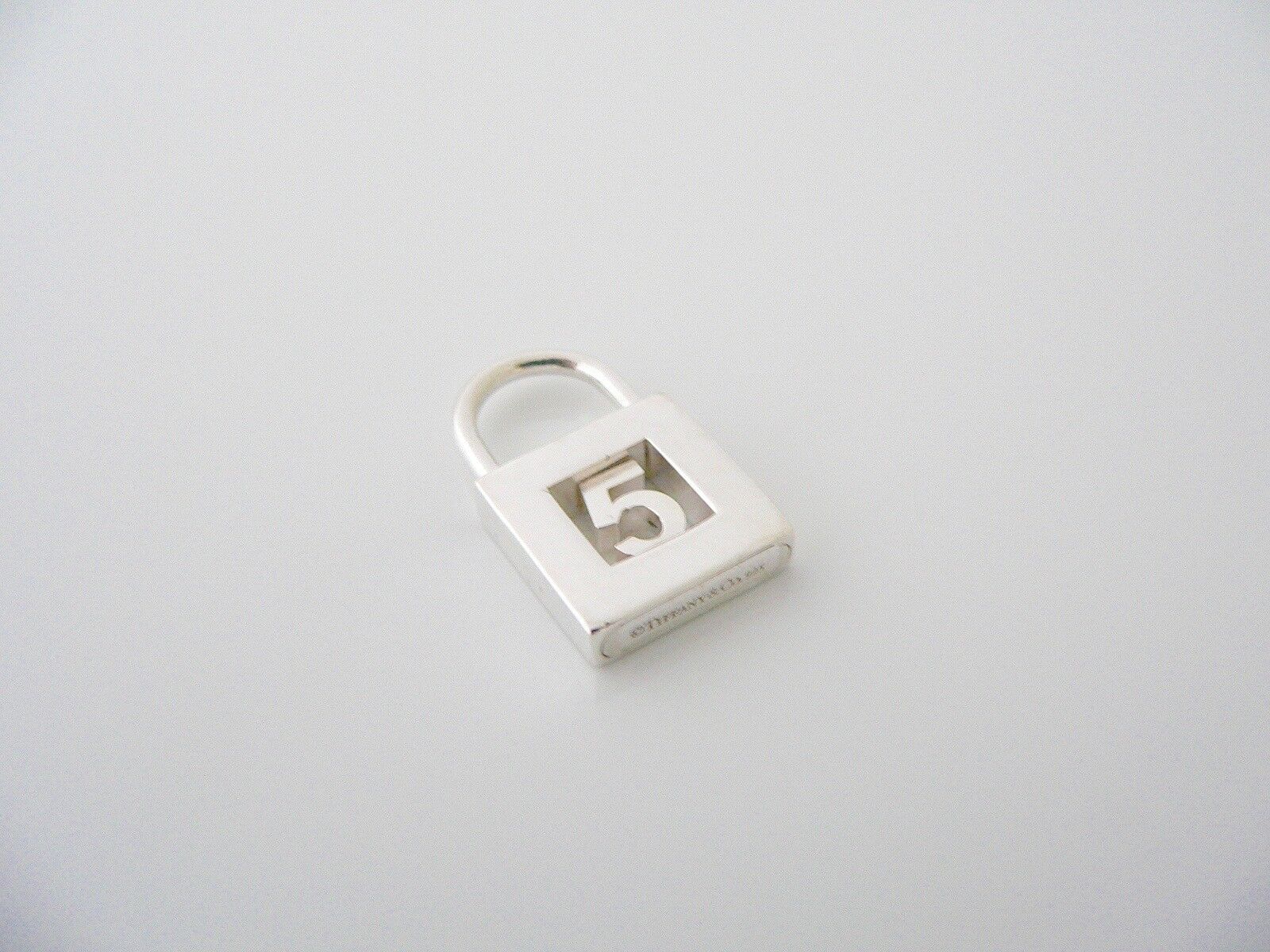Tiffany & Co Number Charm Five 5 Padlock Pendant 4 Necklace Bracelet Personalize