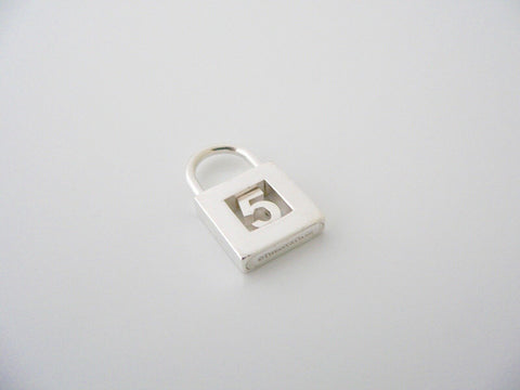 Tiffany & Co Number Charm Five 5 Padlock Pendant 4 Necklace Bracelet Personalize