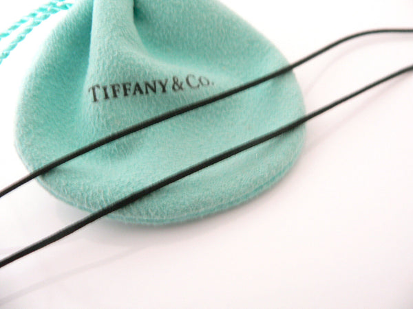 Tiffany & Co Teardrop Necklace Tear Drop Charm Pendant Black Silk Cord Silver Love Gift Art TCo