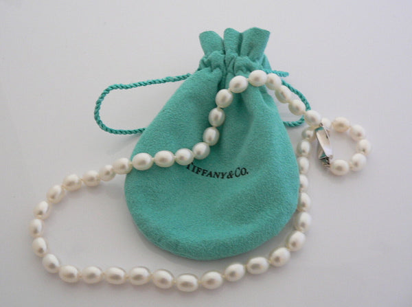 Tiffany & Co Pearl Necklace Strand Chain Rare Gift Pouch Love Statement