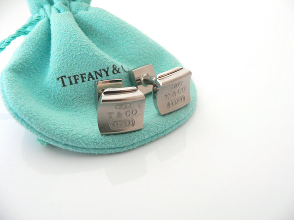 Tiffany & Co 1837 Square Titanium Galaxy Cuff Link CuffLink Silver Man Gift Love