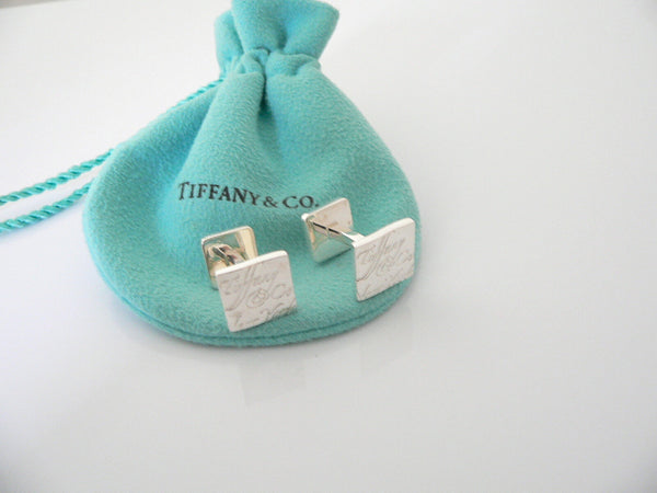 Tiffany & Co Notes Cuff Links Square Cufflinks Man Office Gift Pouch Love Cool