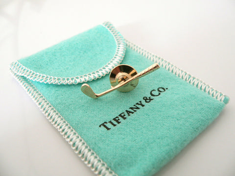 Tiffany & Co 14K Golf Club Tie Tack Clip Rare Gift Pouch Sports Lover