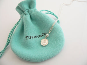 Tiffany & Co. Silver Nature Rose Pearl Necklace Pendant Charm Chain Gift Pouch