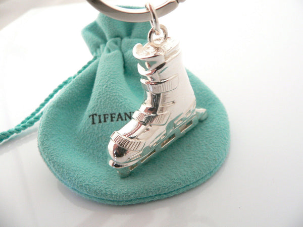 Tiffany & Co Silver Rollerblade Skate Keyring Keychain Ring Chain Pouch Love Art