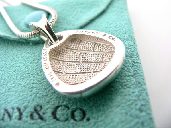 Tiffany & Co Silver Charm Necklace Crocodile Triangle Snake Chain Animal Silver Gift Pouch 18 Inch Long Chain