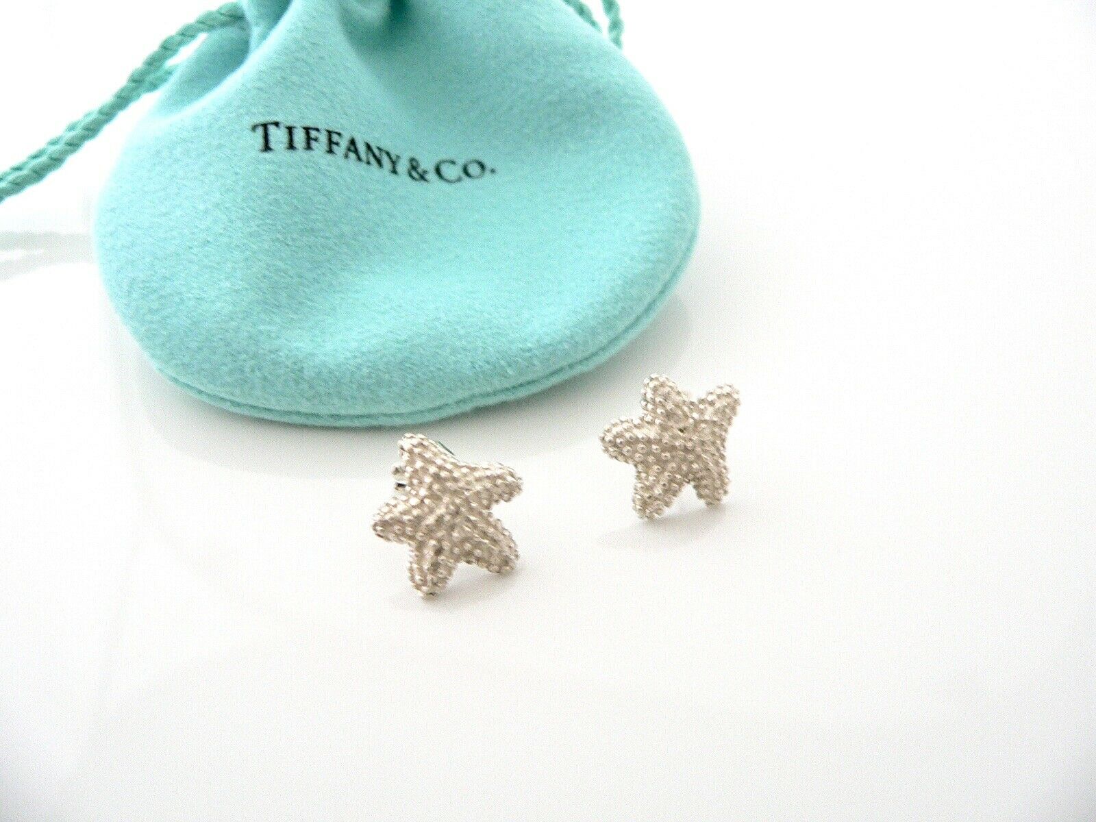 Tiffany & Co Bumpy Starfish Star Fish Earrings Studs Ocean Sea Lover Silver Gift