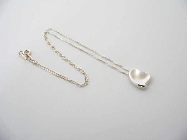 Tiffany & Co Silver Peretti Medium Full Heart Necklace Pendant Chain Gift Love