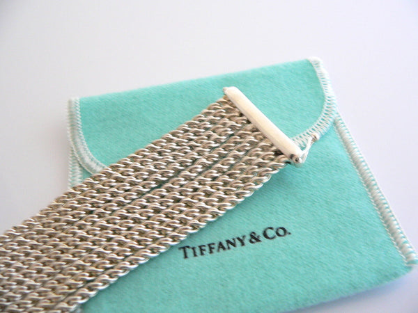 Tiffany & Co Silver 9 Nine Cable Rope Link Bracelet Bangle Gift Love Pouch