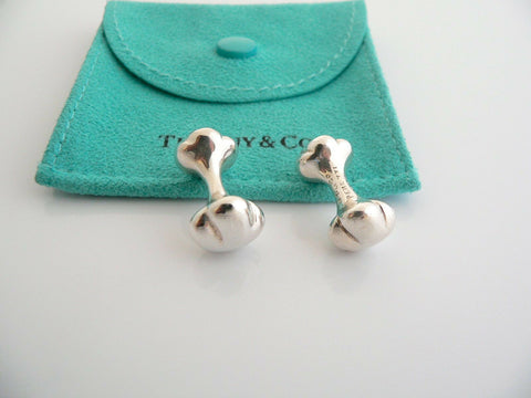 Tiffany & Co Silver Nugget Bone Cuff Link Cufflinks Cuff Links Gift Pouch