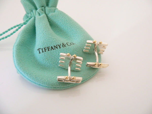 Tiffany & Co Silver 18K Gold Gatelink Gate Link Cuff Links CuffLinks Man Gift