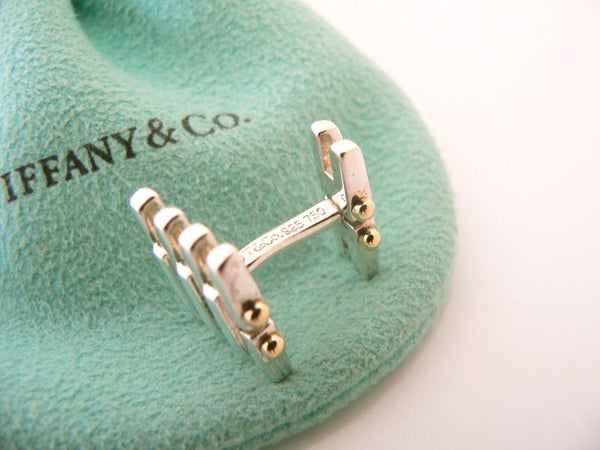 Tiffany & Co Silver 18K Gold Gatelink Gate Link Cuff Links CuffLinks Man Gift