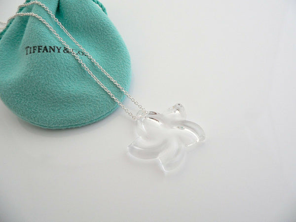 Tiffany & Co Peretti Silver Large Rock Crystal Star Necklace Pendant Charm Gift