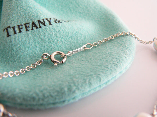 Tiffany & Co Silver Peretti 3 Three Bean Necklace Pendant Chain Charm I Love You