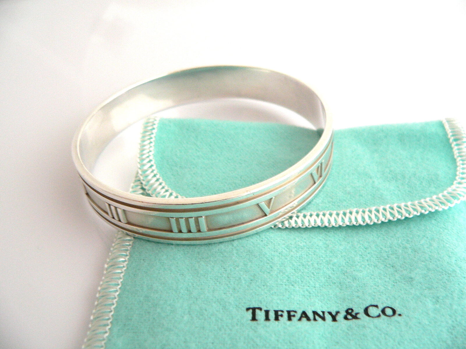 Tiffany & Co., Jewelry, Tiffany Co Sterling Silver Roman Numerals Atlas  Cuff Bangle Bracelet Small