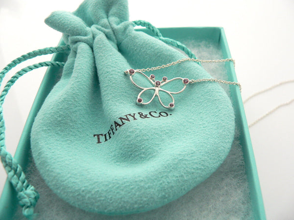 Tiffany & Co Butterfly Necklace Pink Sapphire Pendant Charm Nature Lover Gift