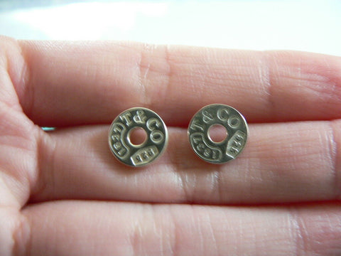 Tiffany & Co Silver 1837 Circle Earrings Studs Gift Love Statement Classic