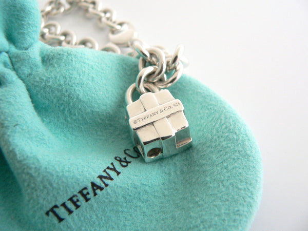 Tiffany & Co Silver Gift Box Bracelet Bow Ribbon Charm Bangle Gift Pouch Love