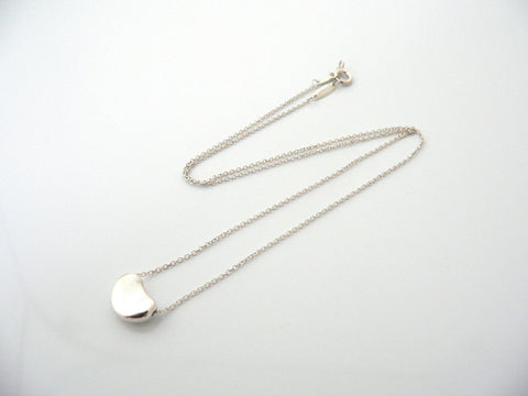Tiffany & Co Silver Peretti Small Bean Necklace Pendant Charm Chain Gift Love
