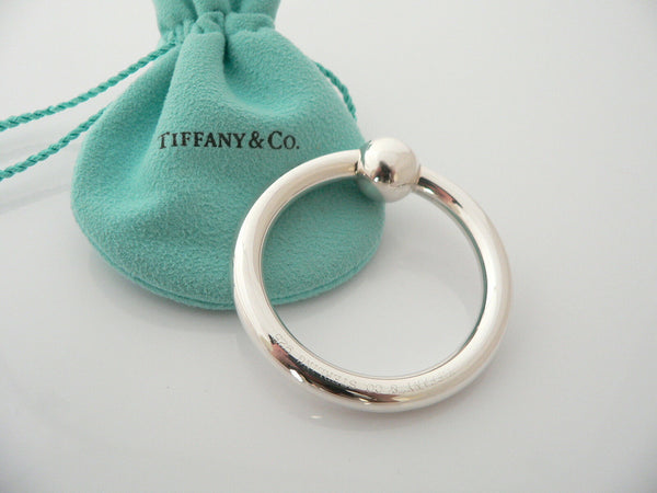 Tiffany & Co Sterling Silver Circle Baby Rattle Teether Rare Gift Pouch Love