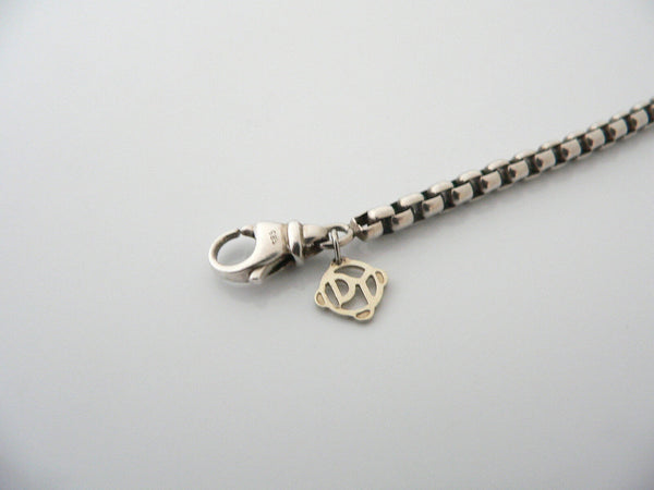 David Yurman Silver 14K Gold Box Link Necklace Chain Pendant Gift Venetian Cool
