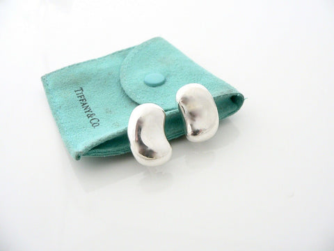 Tiffany & Co Peretti Bean Earrings Clip On Gift Pouch Love Vintage Rare