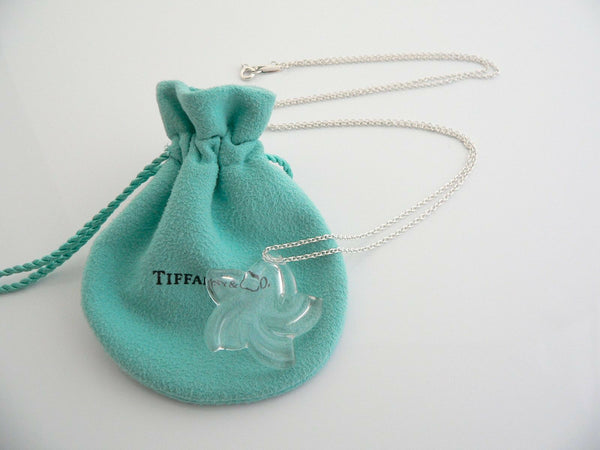 Tiffany & Co Peretti Silver Large Rock Crystal Star Necklace Pendant Charm Gift