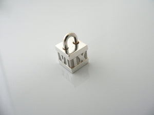 Tiffany & Co Silver Atlas Cube Padlock Pendant Charm 4 Necklace Bracelet Gift