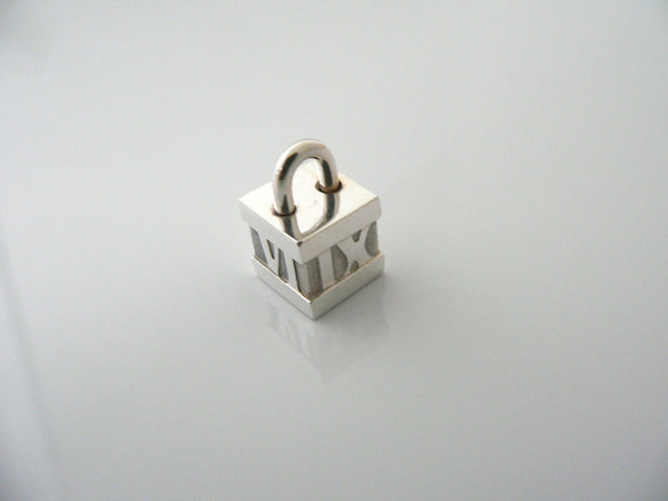 Tiffany & Co Silver Atlas Cube Padlock Pendant Charm 4 Necklace Bracelet Gift