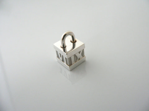 Tiffany & Co Silver Atlas Cube Padlock Pendant Charm 4 Necklace Bracelet Gift