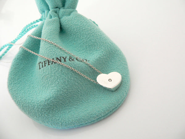 Tiffany & Co Diamond Heart Necklace 19 Inch Longer Chain Gift Love Pouch Picasso