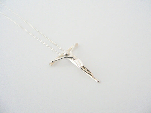 Tiffany & Co Silver Cross Crucifix Necklace Pendant Charm Gift Love Peretti Gift