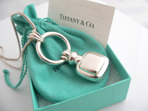 Tiffany & Co Perfume Bottle Necklace Pendant Charm 24 Inch Chain Silver Gift Art