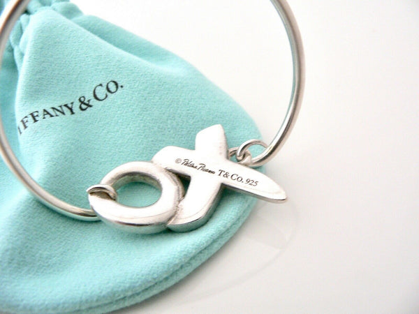 Tiffany & Co Love Kiss Bangle XO Bracelet Silver Gift Picasso Pouch T and Co Art