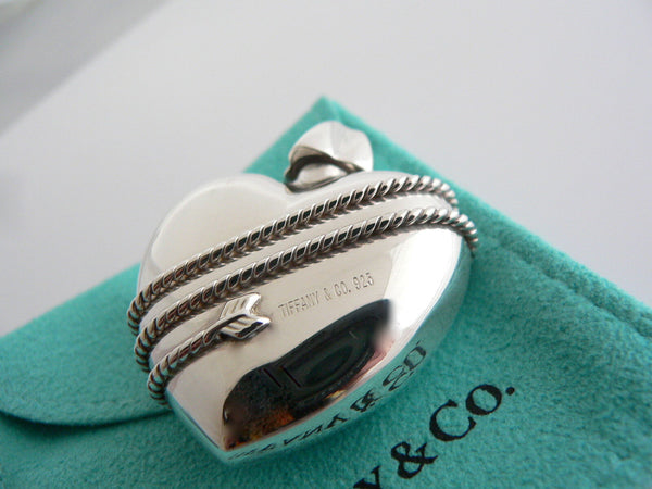Tiffany & Co Silver Heart Arrow Perfume Bottle Container Case Rare Gift Pouch