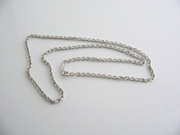Tiffany & Co Silver 2 mm Thick Curb Chain Necklace 18 In 4 Pendants Charms Gift