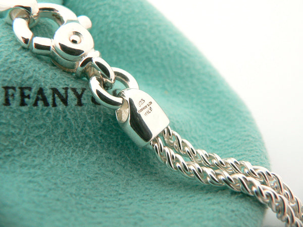 Tiffany & Co Heart Necklace Pendant Charm Love Gift Pouch Double Rope Chain Art