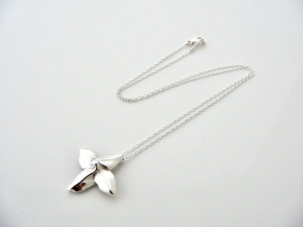 Tiffany & Co Flower Petal Necklace Pendant Charm Gift Love Silver Chain Birthday