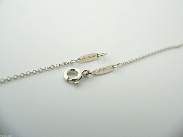 Tiffany & Co Diamond Cross Necklace Silver Peretti Pendant Gift Pouch 16.7 inch