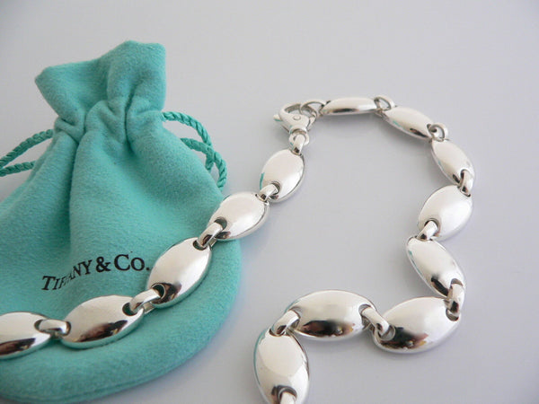 Tiffany & Co Pebble Necklace Silver Choker Heavy Chain Link Love Gift Pouch T Co