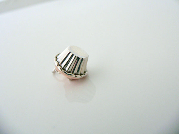 Tiffany & Co Silver Pink Enamel Cupcake Charm Pendant 4 Necklace Bracelet Gift