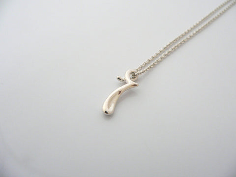 Tiffany & Co Silver Peretti Alphabet R Medium Necklace Pendant Charm Chain Gift