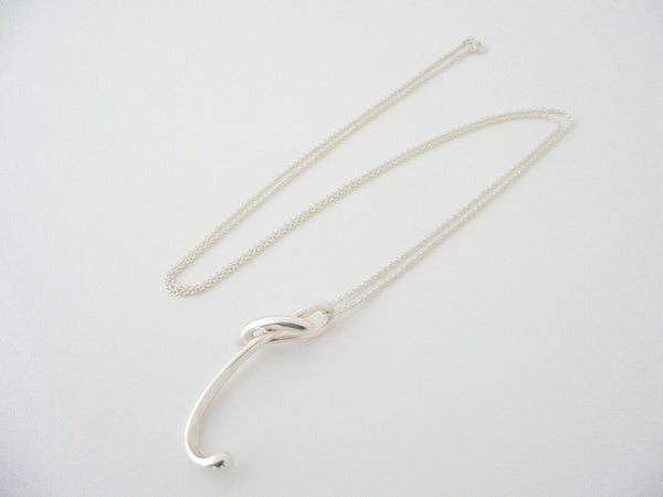 Tiffany & Co Silver Peretti Large Alphabet T Necklace Pendant Charm Chain Gift